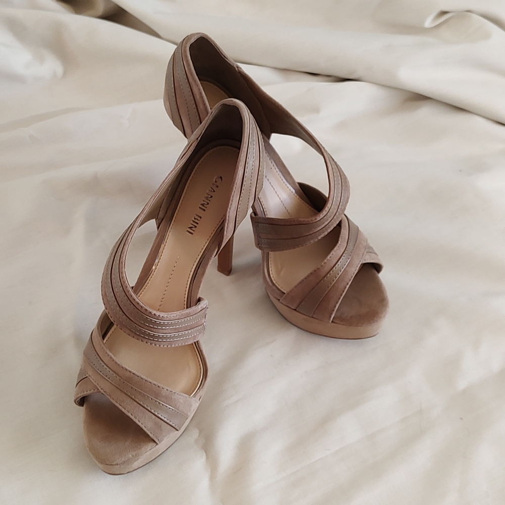Gianni Bini Nude suede high heels